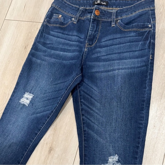 WHBM distressed dark wash “royalty for me” straight leg jean ❤️ - Picture 4 of 8